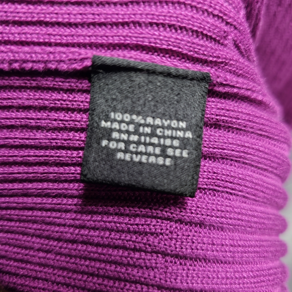 Verve Ami Boysenberry Ribbed Open Front Long Cardigan Sweater XL NWT Rayon - Picture 7 of 8